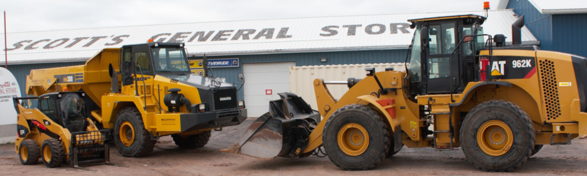 Komatsu HM300-2 Rock Truck, CAT 962K Loader, CAT 272C Skidstee for Contracting in Stoney Rapids Snowmobile Centre, Stony Rapids, Saskatchewan